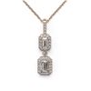 Image 2 : 1.25 ctw Emerald Cut Diamond Designer Necklace 18K Rose Gold - REF-184M2G