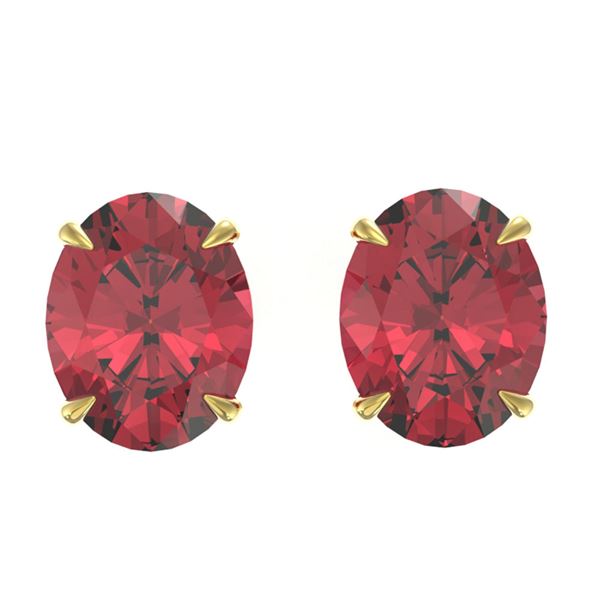 5.50 ctw Pink Tourmaline Designer Stud Earrings 18k Yellow Gold - REF-45W4H