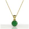 Image 2 : 2 ctw Emerald Designer Solitaire Necklace 18k Yellow Gold - REF-34R3K