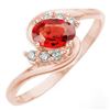Image 1 : 0.70 ctw Red Sapphire & Diamond Ring 14k Rose Gold - REF-16A8N