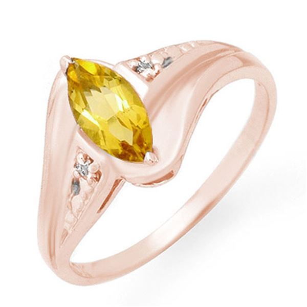 0.36 ctw Citrine & Diamond Ring 10k Rose Gold - REF-10W2H