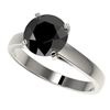 Image 1 : 2.59 ctw Fancy Black Diamond Solitaire Engagment Ring 10k White Gold - REF-45H4R