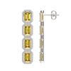 Image 2 : 11.18 ctw Fancy Citrine & Diamond Micro Pave Halo Earrings 10k White Gold - REF-147Y5X