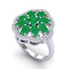 Image 1 : 4 ctw Emerald & VS/SI Diamond Cluster Designer Ring 10k White Gold - REF-49Y3X