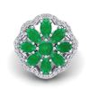 Image 2 : 4 ctw Emerald & VS/SI Diamond Cluster Designer Ring 10k White Gold - REF-49Y3X