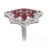 Image 2 : 7.38 ctw Ruby & Diamond Ring 18K White Gold - REF-188F5M