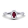 Image 1 : 0.56 ctw Ruby & Micro Pave VS/SI Diamond Certified Ring 18k White Gold - REF-23W5H