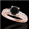 Image 1 : 1.2 ctw Certified VS Black Diamond Solitaire Ring 10k Rose Gold - REF-43N6F