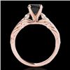 Image 2 : 1.2 ctw Certified VS Black Diamond Solitaire Ring 10k Rose Gold - REF-43N6F