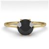 Image 1 : 1.0 ctw Black Diamond Solitaire Engagment Ring 18k Yellow Gold - REF-44A3N