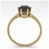 Image 3 : 1.0 ctw Black Diamond Solitaire Engagment Ring 18k Yellow Gold - REF-44A3N
