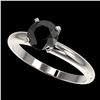 Image 1 : 1.25 ctw Fancy Black Diamond Solitaire Engagment Ring 10k White Gold - REF-24N4F