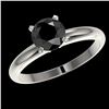 Image 2 : 1.25 ctw Fancy Black Diamond Solitaire Engagment Ring 10k White Gold - REF-24N4F
