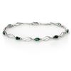 Image 1 : 2.02 ctw Emerald & Diamond Bracelet 10k White Gold - REF-40R9K