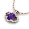Image 2 : 2 ctw Amethyst & Micro Pave VS/SI Diamond Necklace 10k Rose Gold - REF-22W2H