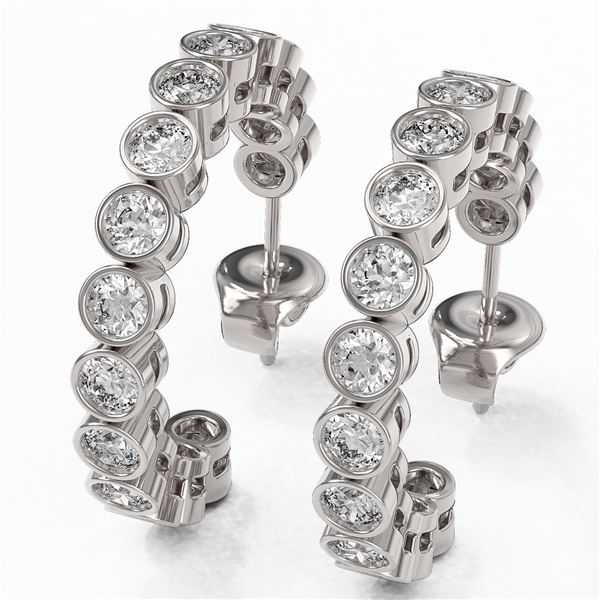 2.1 ctw Diamond Designer Earrings 18K White Gold - REF-185G8W