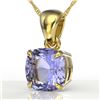 Image 1 : 2 ctw Cushion Cut Tanzanite Designer Necklace 18k Yellow Gold - REF-34M3G