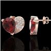 Image 2 : 2.50 ctw Garnet & Micro Pave VS/SI Diamond Earrings 10k Rose Gold - REF-22G5W