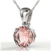 Image 1 : 2 ctw Morganite Designer Solitaire Necklace 18k White Gold - REF-34H3R