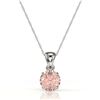 Image 2 : 2 ctw Morganite Designer Solitaire Necklace 18k White Gold - REF-34H3R