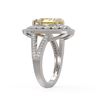 Image 3 : 4.12 ctw Canary Citrine & Diamond Victorian Ring 14K White Gold - REF-125Y5X