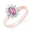 Image 1 : 0.83 ctw Pink Sapphire & Diamond Ring 18k Rose Gold - REF-29H2R