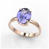 Image 2 : 3.50 ctw Tanzanite Designer Solitaire Ring 14k Rose Gold - REF-55K2Y