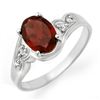 Image 1 : 1.26 ctw Garnet & Diamond Ring 10k White Gold - REF-12Y3X