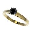 Image 1 : 0.50 ctw Fancy Black Diamond Solitaire Engagment Ring 10k Yellow Gold - REF-15N6F