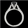 Image 2 : 1.45 ctw Certified VS Black Diamond Solitaire Ring 10k White Gold - REF-53Y2X