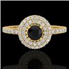 Image 1 : 0.80 ctw Micro VS/SI Diamond Designer Ring DOUBLE 18k Yellow Gold - REF-46H3R