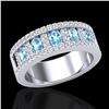 Image 2 : 2 ctw TOPAZ & Micro Pave VS/SI Diamond Designer Ring 10k White Gold - REF-46R8K