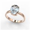 Image 2 : 2.50 ctw Aquamarine Designer Ring 14k Rose Gold - REF-29H8R