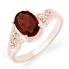 Image 1 : 1.26 ctw Garnet & Diamond Ring 18k Rose Gold - REF-23G6W