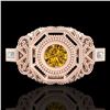 Image 2 : 0.75 ctw Intense Fancy Yellow Diamond Art Deco Ring 18k Rose Gold - REF-227N3F