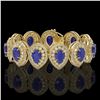 Image 1 : 56.04 ctw Sapphire & Diamond Victorian Bracelet 14K Yellow Gold - REF-1418W2H