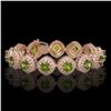 Image 1 : 33.05 ctw Tourmaline & Diamond Victorian Bracelet 14K Rose Gold - REF-982G8W