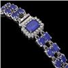 Image 2 : 19.07 ctw Sapphire & Diamond Bracelet 14K White Gold - REF-236M4G