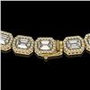 Image 3 : 33.10 ctw Emerald Cut Diamond Micro Pave Necklace 18K Yellow Gold - REF-5182W5H