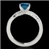 Image 2 : 1.3 ctw SI Certified Fancy Blue Diamond Solitaire Ring 10k White Gold - REF-130N9F