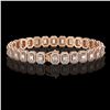 Image 2 : 11.52 ctw Emerald Cut Diamond Micro Pave Bracelet 18K Rose Gold - REF-1370N9F