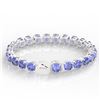 Image 3 : 40 ctw Tanzanite & Micro Pave Diamond Bracelet 14k White Gold - REF-618A2N