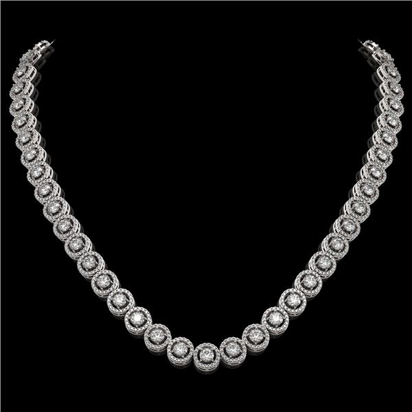 20.35 ctw Diamond Micro Pave Necklace 18K White Gold - REF-1600A4N