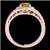 Image 2 : 1.5 ctw Certified SI/I Fancy Intense Yellow Diamond Ring 10k Rose Gold - REF-211Y4X