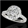 Image 1 : 2.05 ctw Certified Diamond Solitaire Halo Ring 10k White Gold - REF-225K2Y