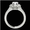 Image 2 : 2.05 ctw Certified Diamond Solitaire Halo Ring 10k White Gold - REF-225K2Y