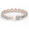 Image 3 : 60 ctw Aquamarine & Micro Pave Diamond Bracelet 14k Rose Gold - REF-945H5R