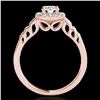 Image 2 : 1.55 ctw Certified Diamond Solitaire Halo Ring 10k Rose Gold - REF-204Y5X