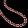 Image 2 : 84.94 ctw Ruby & Diamond Micro Pave Halo Necklace 10k Rose Gold - REF-930F2M