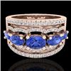 Image 1 : 2.25 ctw Tanzanite & Micro Pave VS/SI Diamond Designer Ring 10k Rose Gold - REF-81F8M